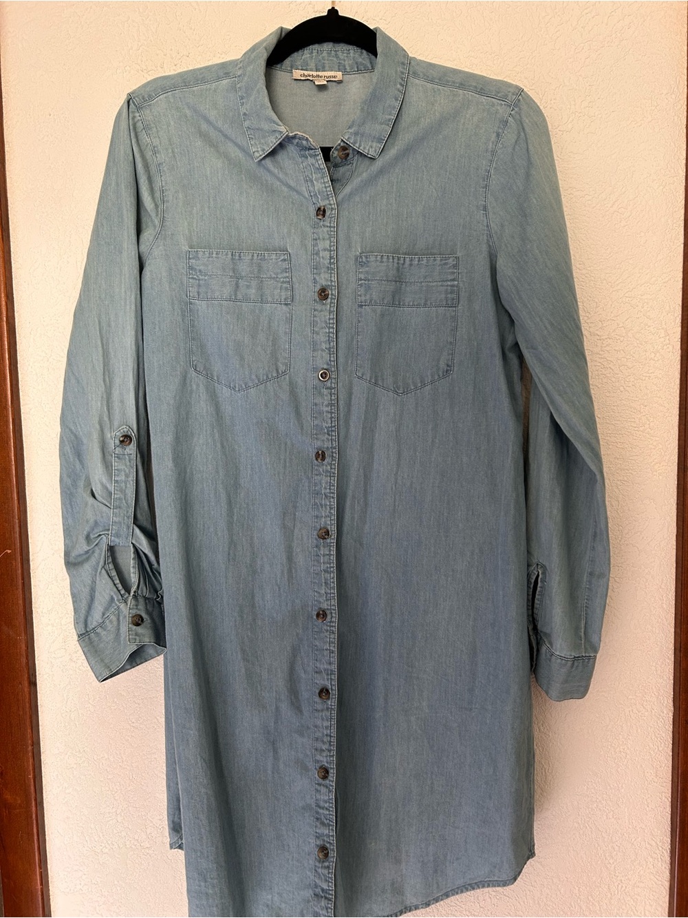 Charlotte Russe Light Blue Denim Shirt Dress